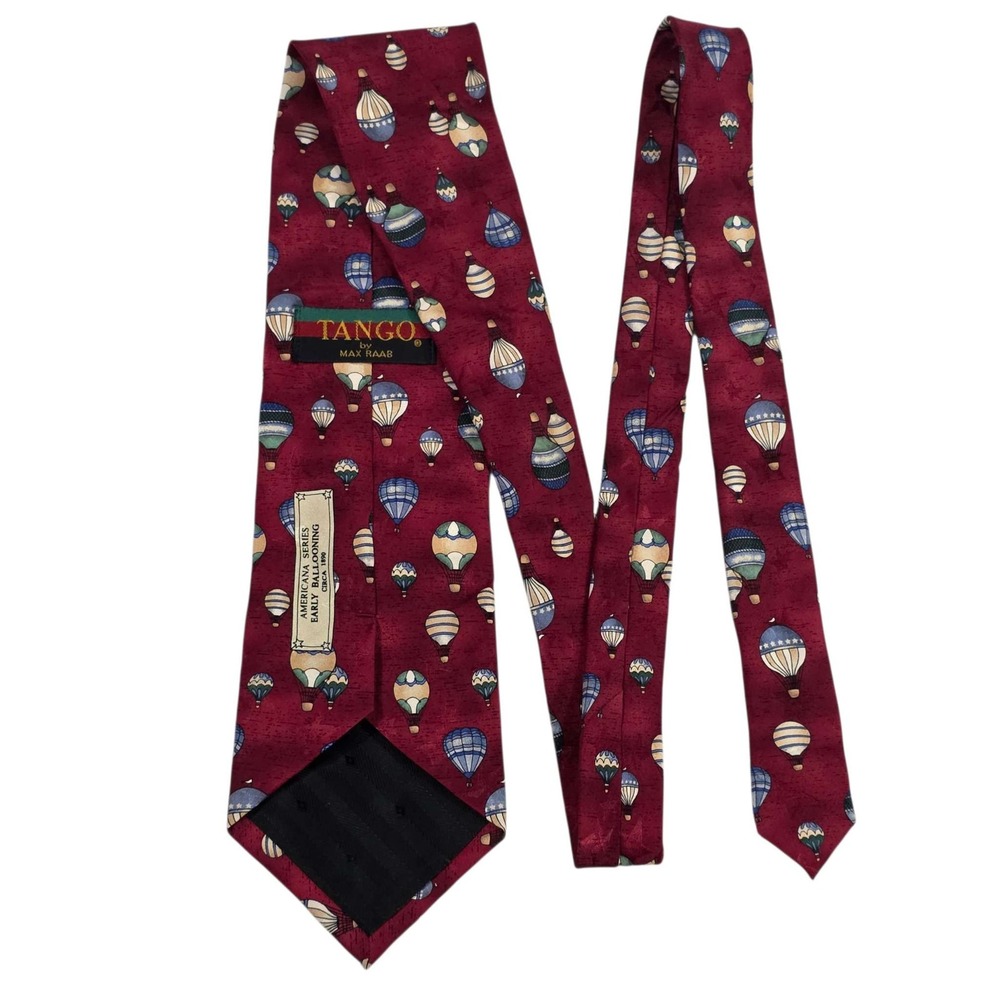 Tango by Max Raab Americana Series 'Early Ballooning' Necktie‎ Red Silk Men's